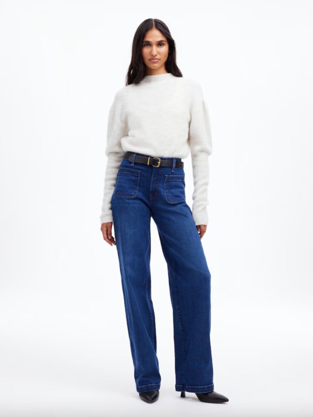 Madewell Emmett Wide-Leg Full Length Jeans Patch Pocket Allentown Size 28 - Picture 10 of 12